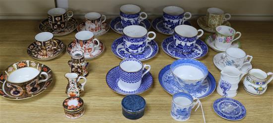 A quantity of mixed Derby, Worcester and other tea and coffee wares
